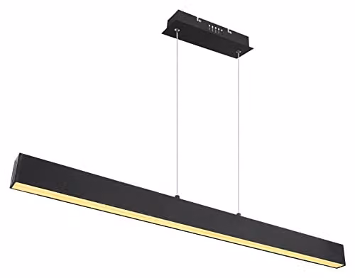 Netlighting Verena Bar Pendant Ceiling Light Black, W/D/H: 120 x 40 x 8 cm, LED 3000K Warm White
