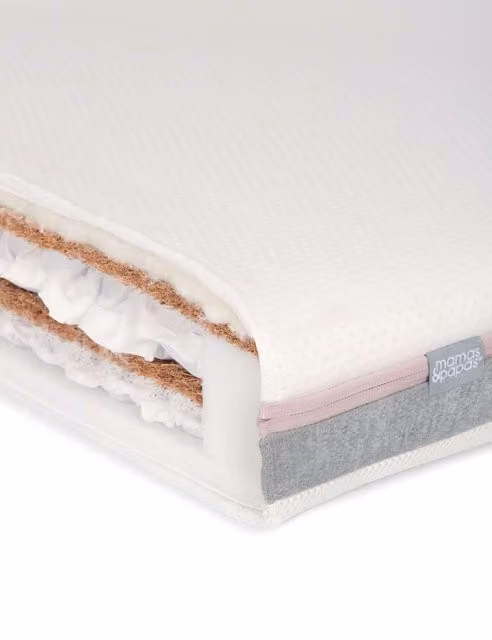 Mamas & Papas Luxury Hybrid Twin Cotbed Mattress in White