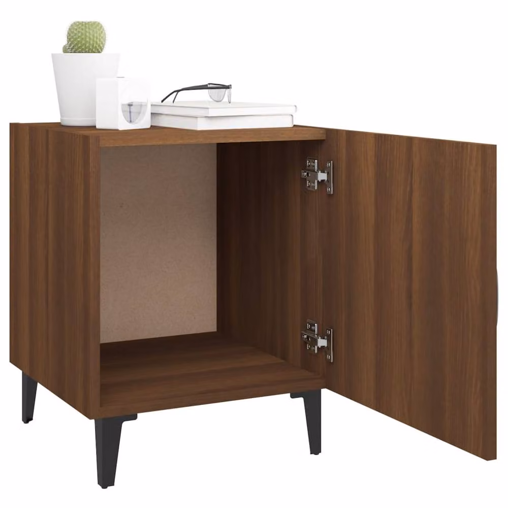 Berkfield Home Set of 2 Wall Mounted Bedside Cabinets in Brown Oak Engineered Wood – 3