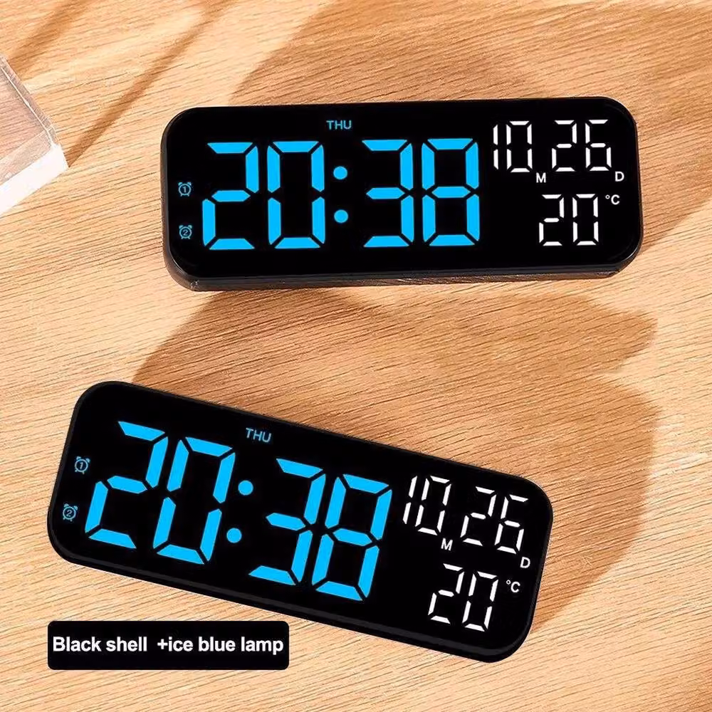 FLAVORA Small Digital LED Display Clock in Black – 2