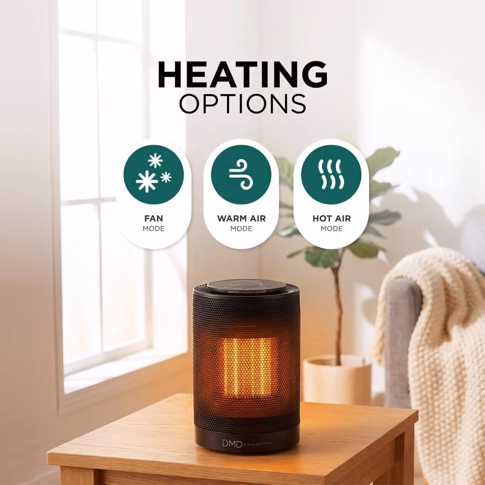 DMD Collective 9 inch Ceramic Fan Heater with Hot and Cold Air in Black – 3