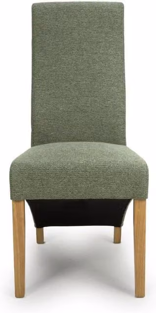Shankar Green Fabric Upholstered Dining Chair with Rubberwood Frame