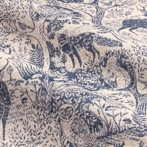 Riva Home Winter Woods Chenille Room Darkening Eyelet Curtains, Woodland Animals Pattern, Blue, 2 Panels, Width: 229 cm, Drop: 137 cm – 5