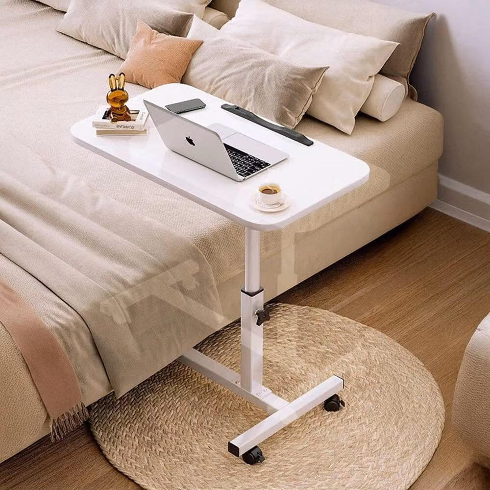 FORGEVIO Height Adjustable Over Sofa TV Table in White – 3