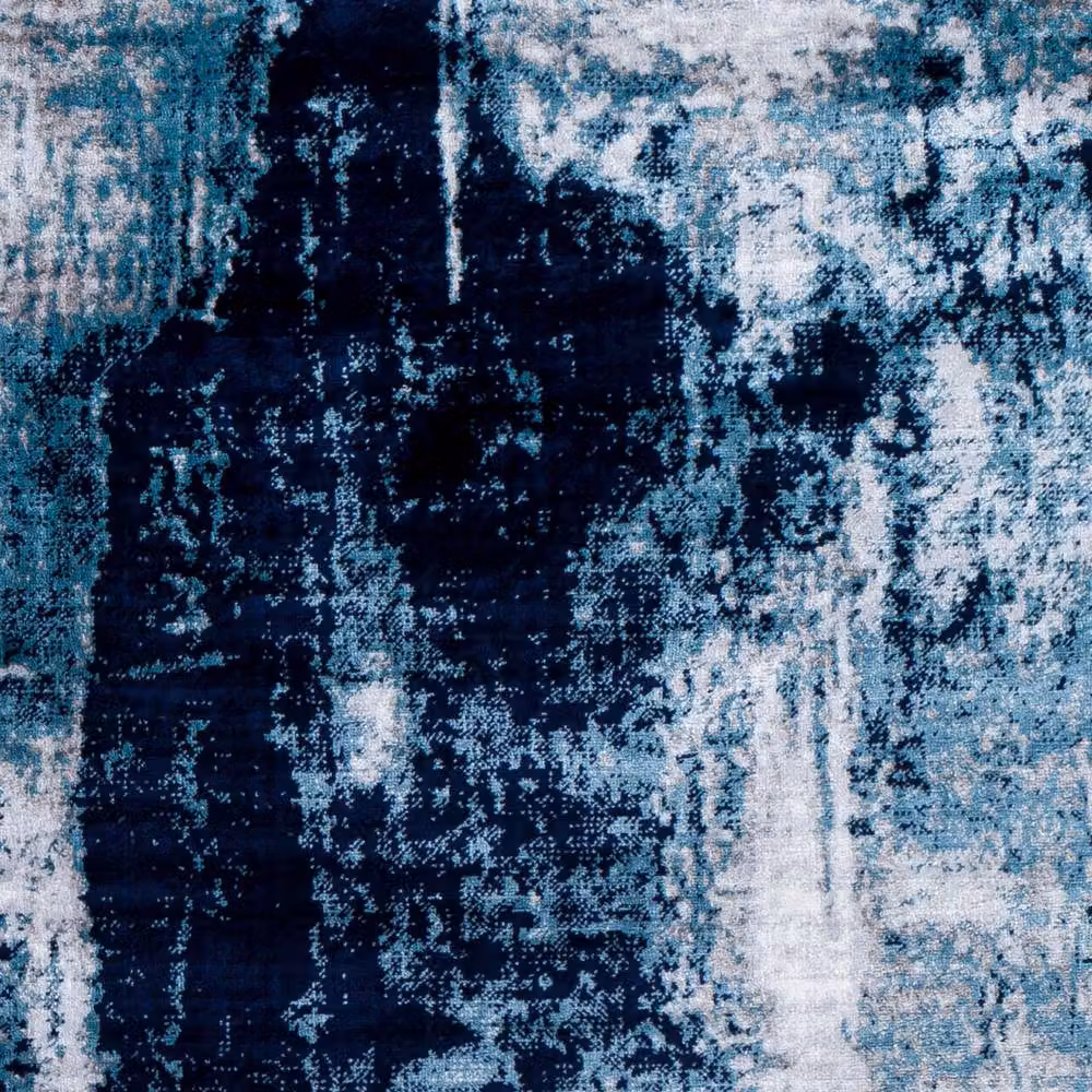 Livabliss Wanderlust Abstract Modern Marble Rug in Blue, Grey and Black, W: 200 cm, D: 275 cm – 6
