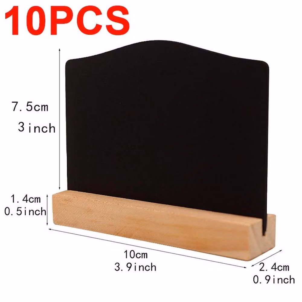 Hinsinc 10 Pack Double Sided Mini Rectangular Tabletop Chalkboard Signs in Black – 2