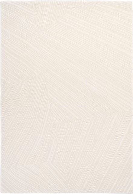The Rug House Beige and Silver Geometric Hand Tufted Polyester Living Area Rug
