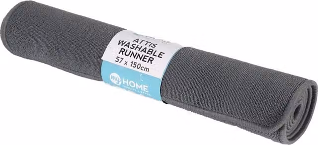 My Home Attis Machine Washable Rectangular Runner in Grey