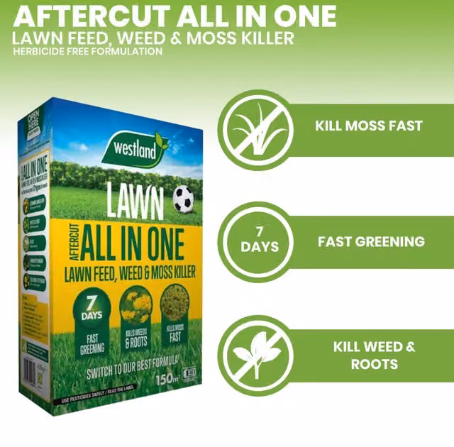 Westland Aftercut All In One Lawn Feed, Weed and Moss Killer