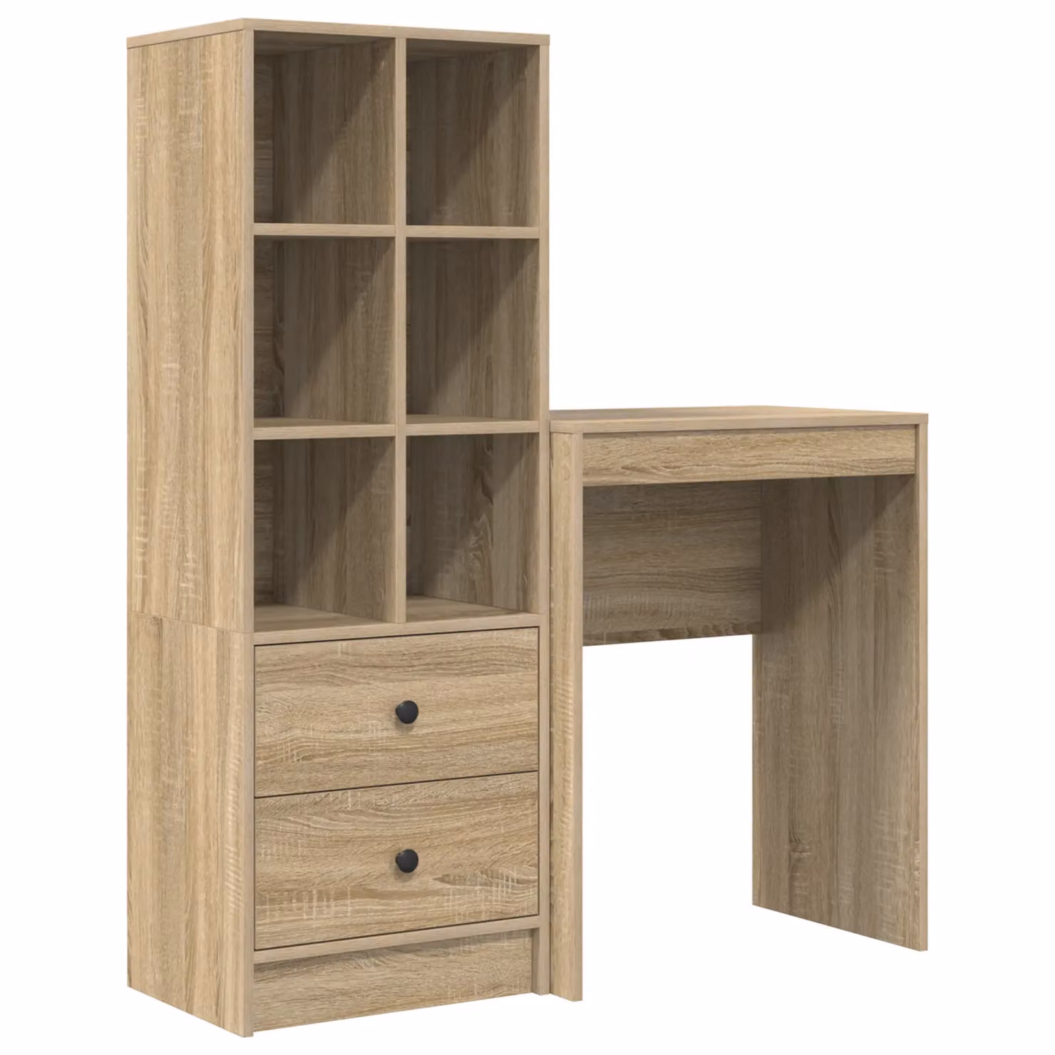 Berkfield Home Modern Writing Desk with Storage in Beige Sonoma Oak Engineered Wood – 2