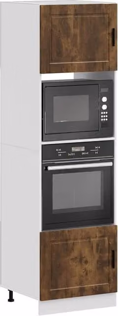 Berkfield Home Porto Smoked Oak Appliance Housing Unit, 2-Piece Brown Kitchen Oven Cabinet Set