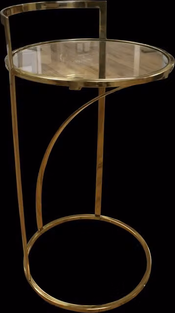 Balterley Nouveau Round Coffee Table with Glass Top in Gold and Transparent, W/D/H: 71 x 38 x 38 cm