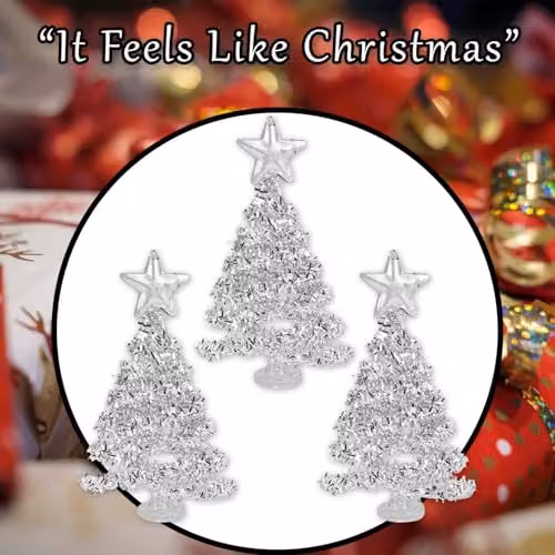 VFM e-Store White Glass Christmas Tree Decoration, H 29 cm x W 15 cm – 6