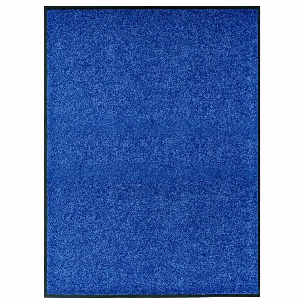 Berkfield Home Washable Non-Slip Blue Doormat W: 90 cm, D: 120 cm – 2