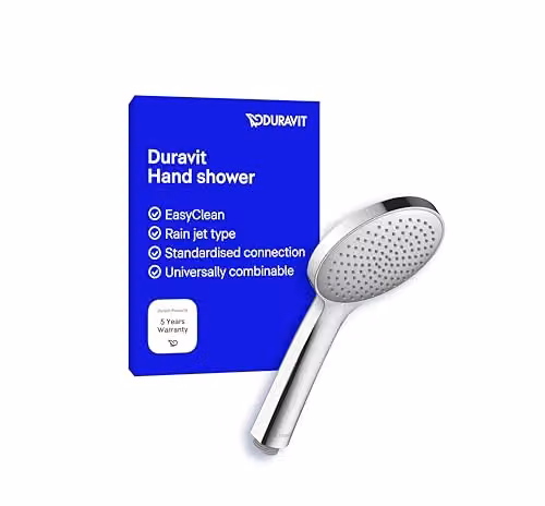 Duravit Universal Round Handheld Shower Head with Rain and Jet Spray, Chrome – 1