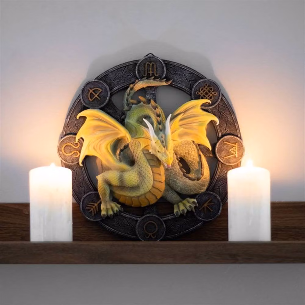 Uniqueful Mabon Dragon Resin Wall Plaque by Anne Stokes in Multicolour – 2