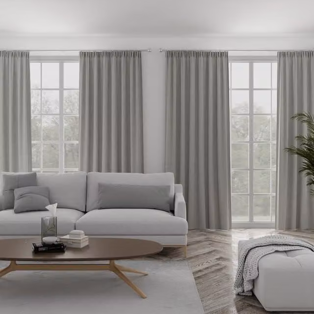 Terrys Willow Made to Measure Blackout Fabric Panel Curtain in Plain Beige, Grey or Ivory