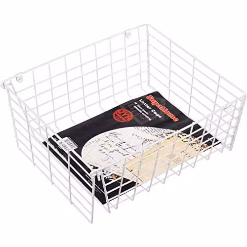 SupaHome White Hanging Plastic and Metal Letter Box Cage