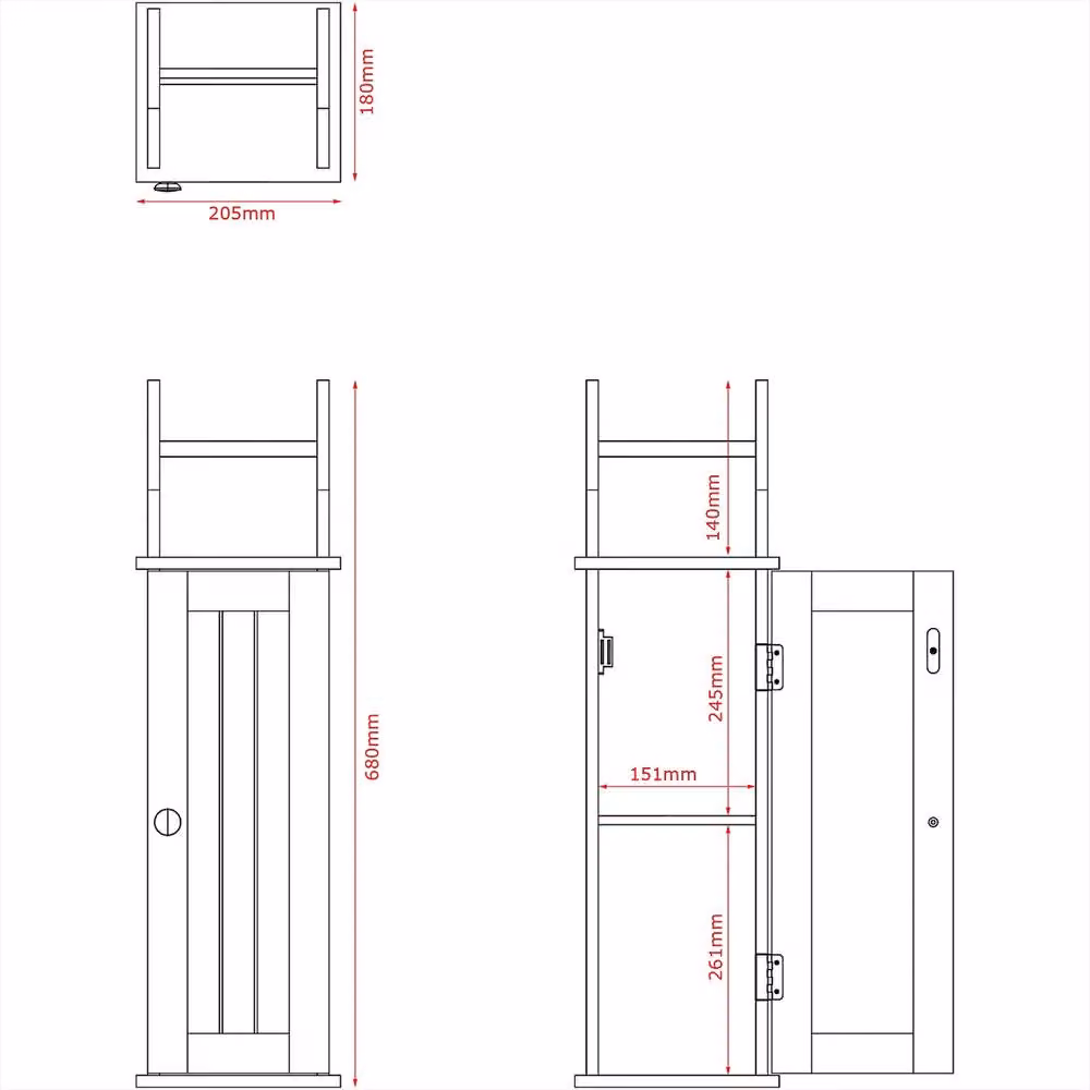 HD Designs Freestanding Toilet Roll Holder and Cupboard Bathroom Storage in Matt Grey – 3