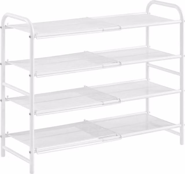Yaheetech Expandable Metal Shoe Storage Rack in White