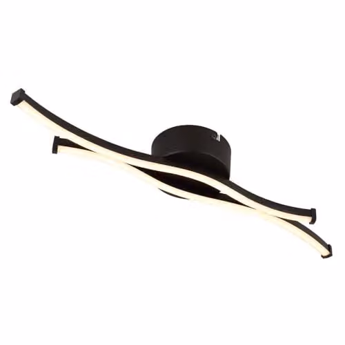 Netlighting Boyd Semi Flush Ceiling Light in Matt Black with Warm White LED – 1