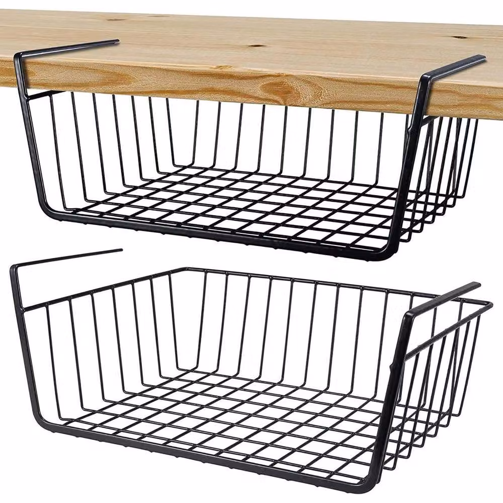 PAWNORA Black Metal Mesh Under Shelf Hanging Storage Basket – 2