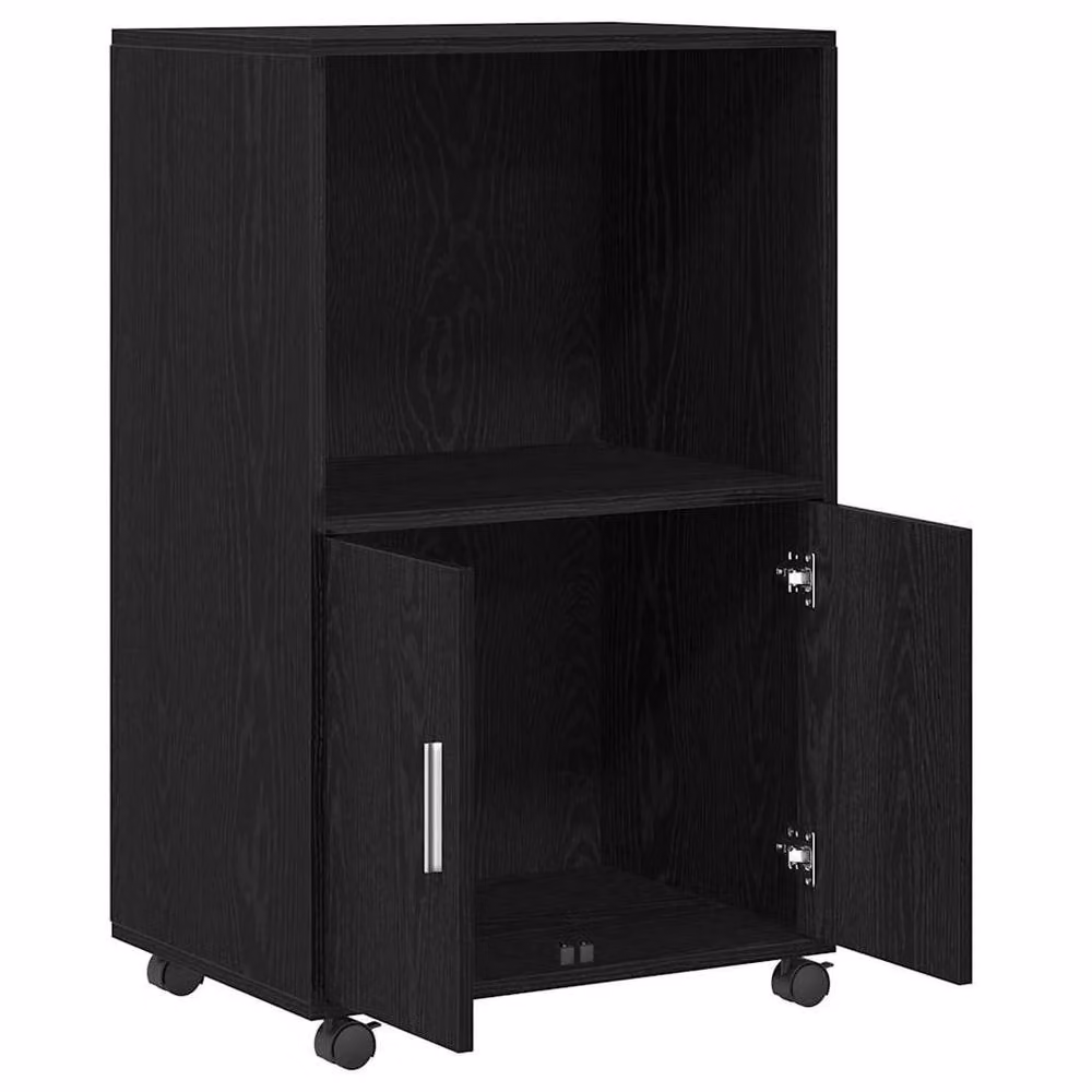 Berkfield Home Rolling Cabinet in Black Oak, W/D/H: 55 x 40 x 91 cm – 3