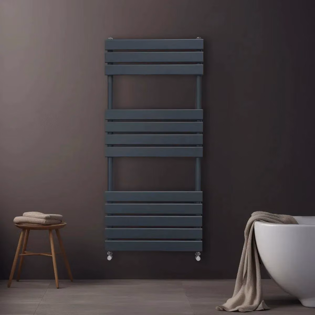 Monstershop Steel Flat Panel Towel Radiator in Anthracite Grey, H 120 cm x W 50 cm – 7