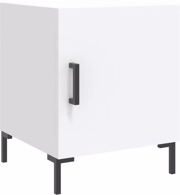 Berkfield Home White Bedside Cabinet W/D/H: 40 x 40 x 50 cm