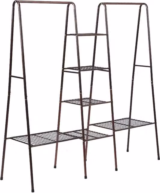 Garden Sanctuary Modern Metal Clothes Rail in Bronze