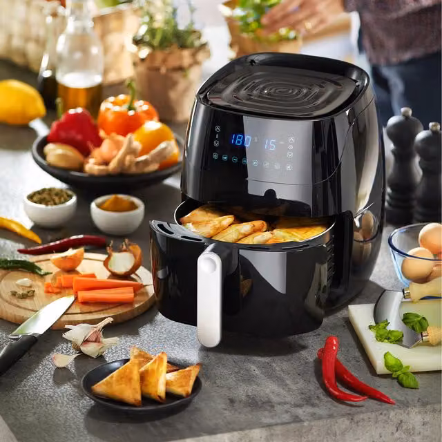Tectake Yaiza Air Fryer with Digital Display, 4.3 L Capacity, Black