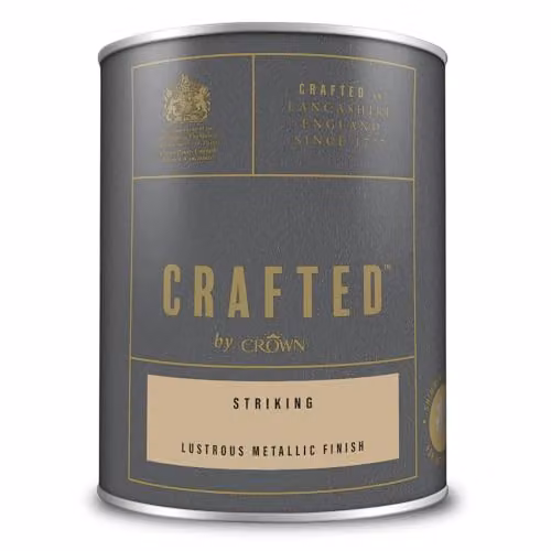 Crown Crafted Metallic Emulsion Paint for Walls and Wood, Gold, 1.25 l – 4