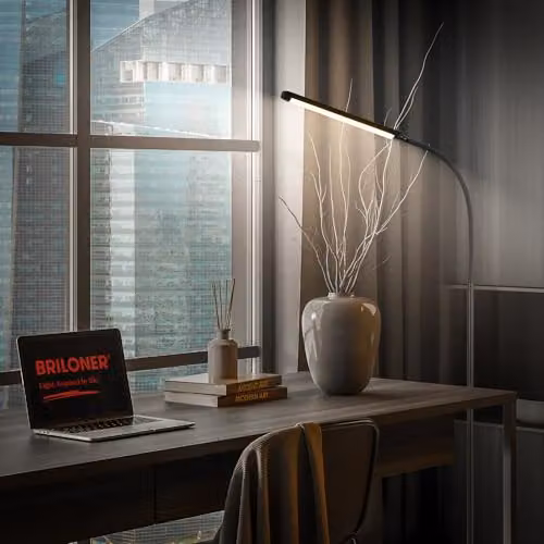 Briloner LED Floor Lamp in Black, Dimmable and Adjustable with Touch Control and USB, W/D/H: 21 x 21 x 170 cm – 5