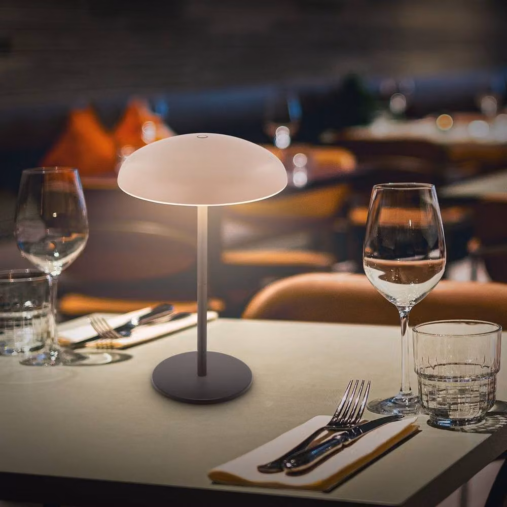 Briloner Rechargeable LED Table Lamp, Beige and Anthracite, IP44 Dimmable Touch Light, H 30.5 cm x W 19.5 cm – 5