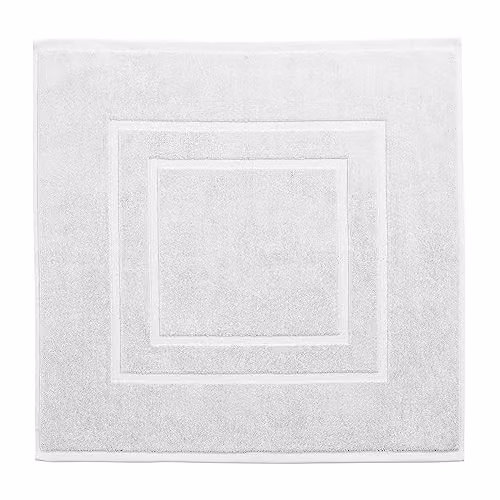 Christy Brixton White Cotton Bath Mat, W/D: 60 x 60 cm