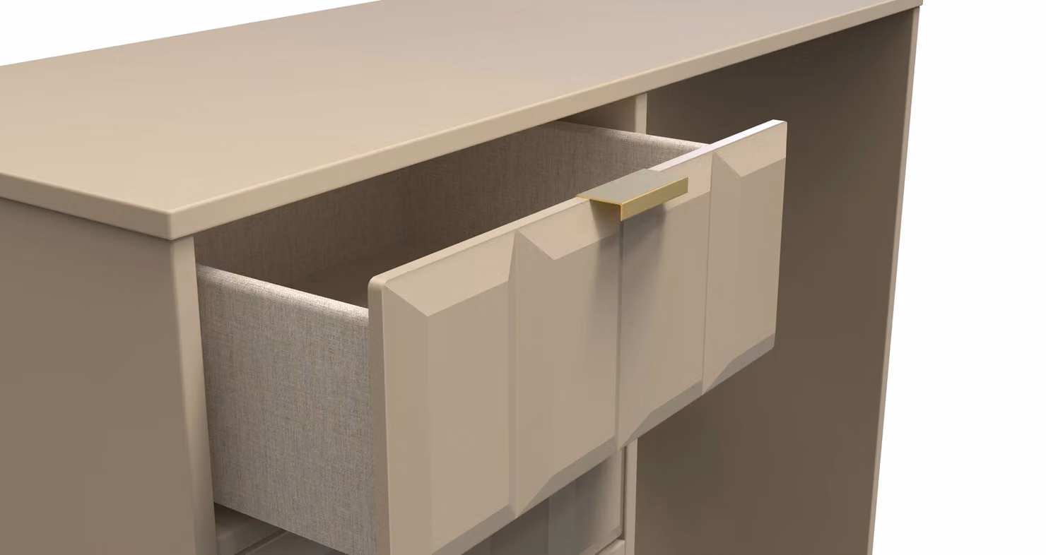 2 U Metro 4 Drawer Vanity in Light Brown and Gold – 4