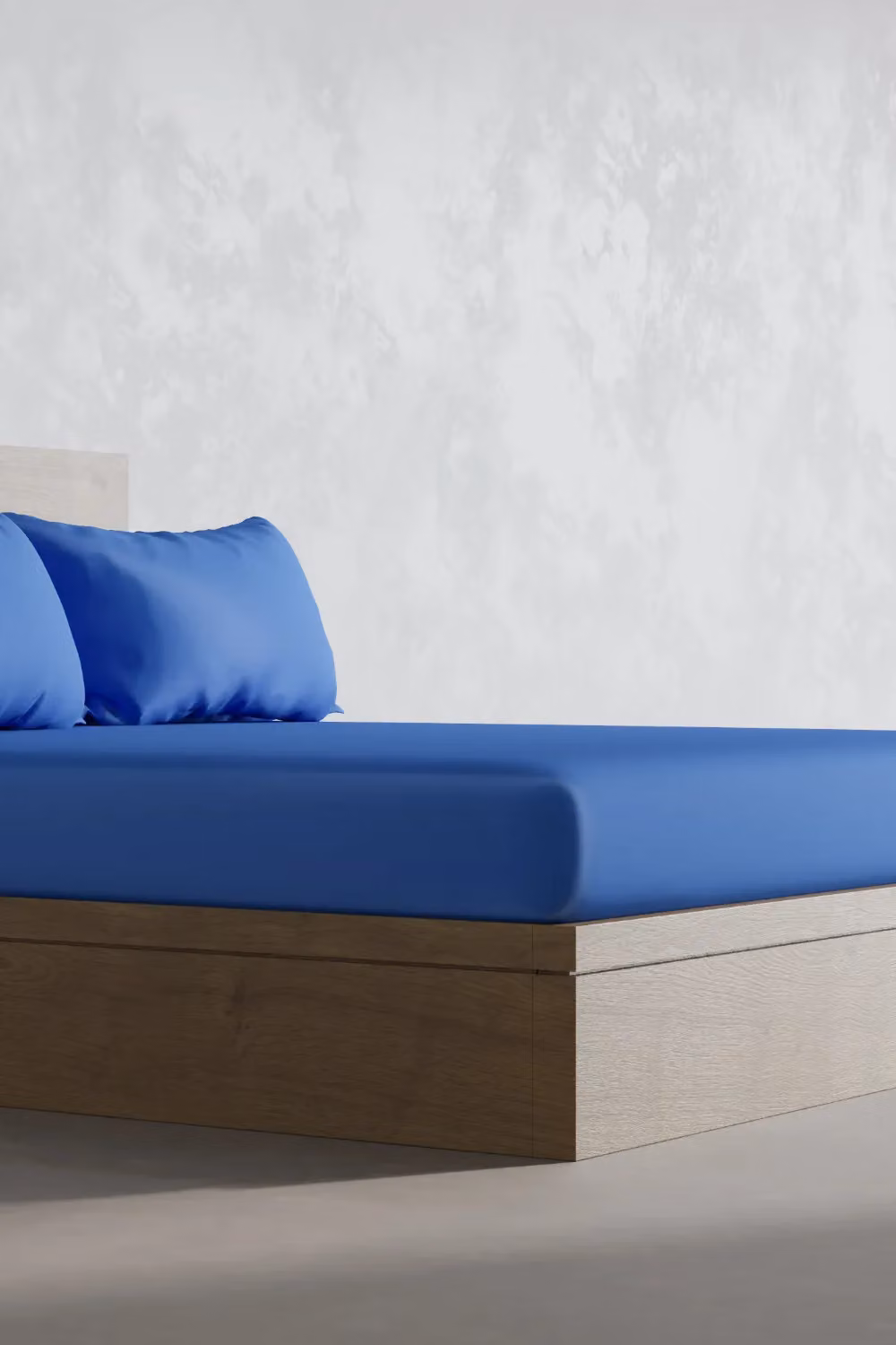 Panda London Bamboo Fitted Sheet in Blue, W/D/H: 140 x 200 cm – 2