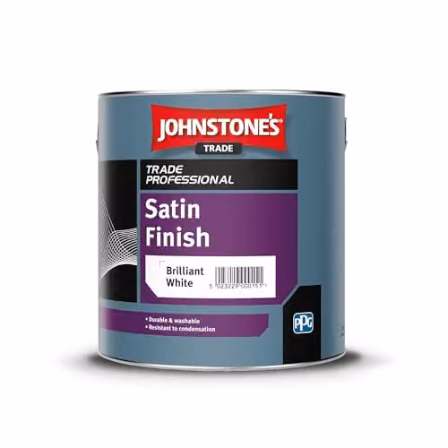 Johnstone's Trade Professional Satin Brilliant White Paint, 2.5 l – 4