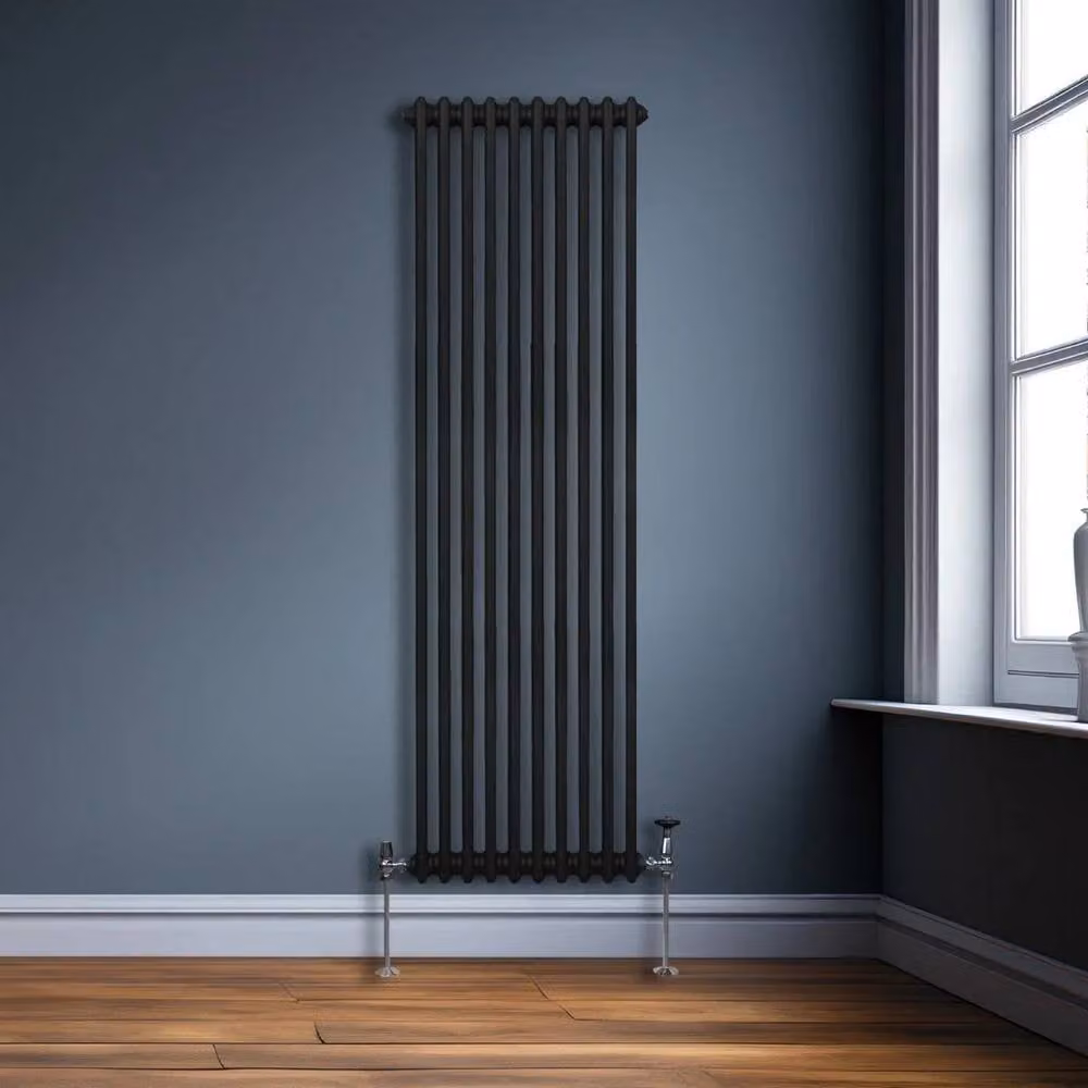 Monstershop Traditional 2 Column Steel Radiator in Black, H 180 cm x W 47.2 cm x D 7 cm – 4