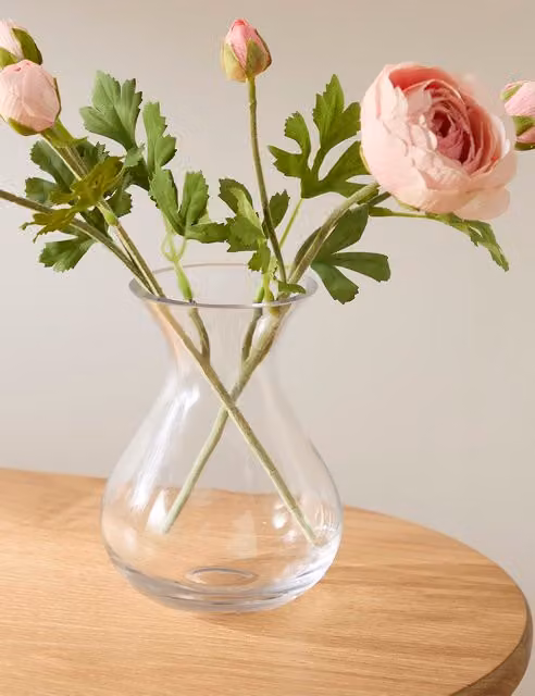 M&S Small Clear Glass Bouquet Vase