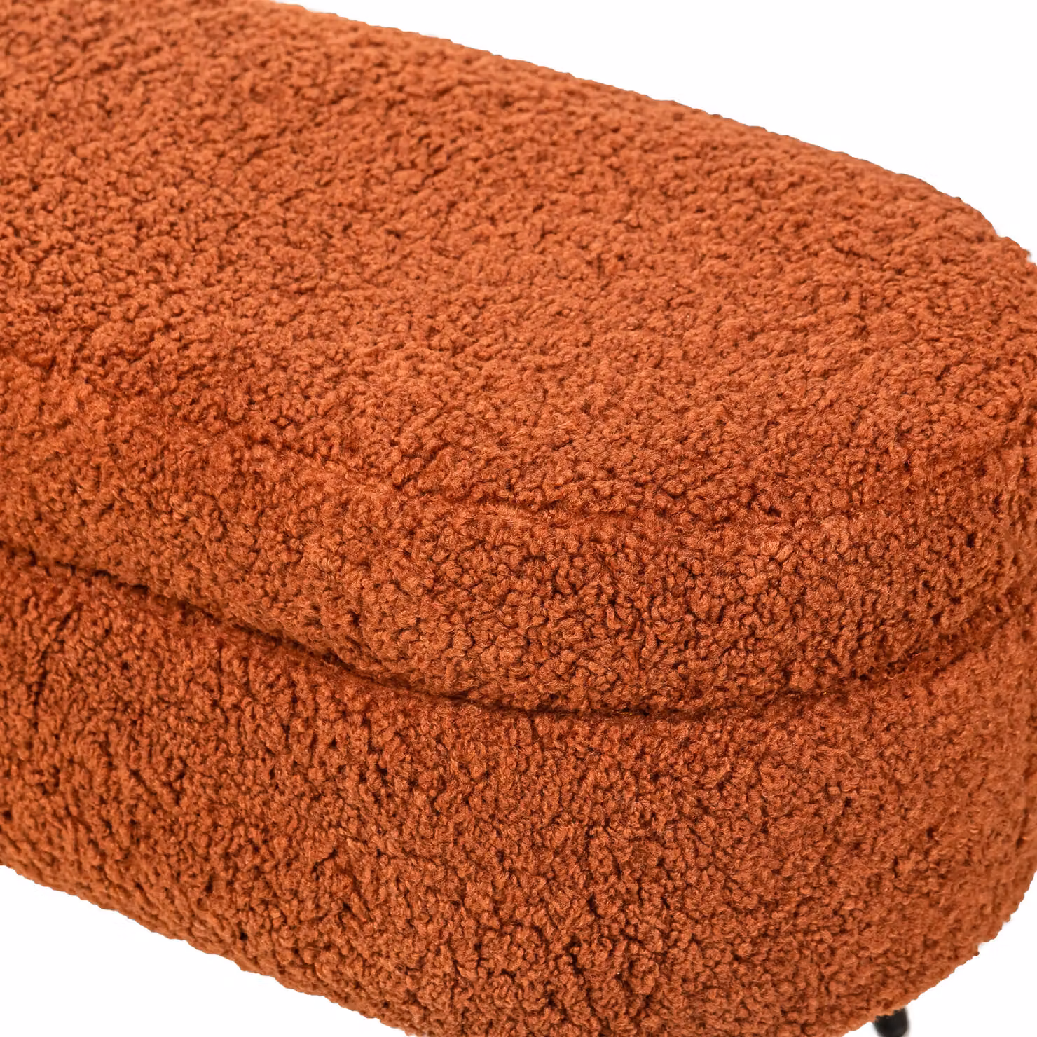 Nordlys Scandinavian Design Red Bouclé Upholstered Bench with Metal Legs – 4