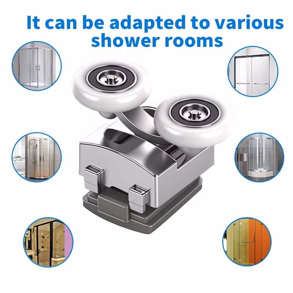 PAWNORA 8x Twin Shower Screen Door Rollers in Silver – 3