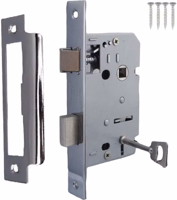 Betley Butterfly Silver Mortise Sash Lock with 65mm Bolt Hole