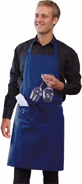 Dennys Adjustable Halter Bib Apron in Blue – 1