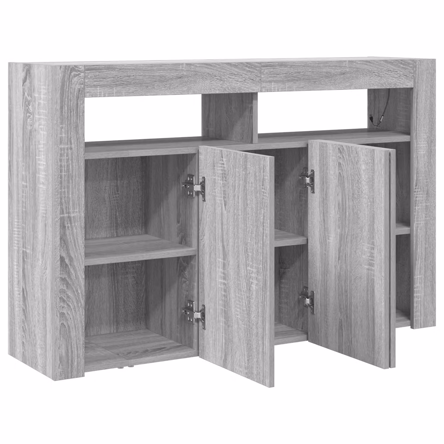 Berkfield Home Grey Sonoma Modern Sideboard with Integrated Lighting, W/D/H: 116 x 30 x 75 cm – 2