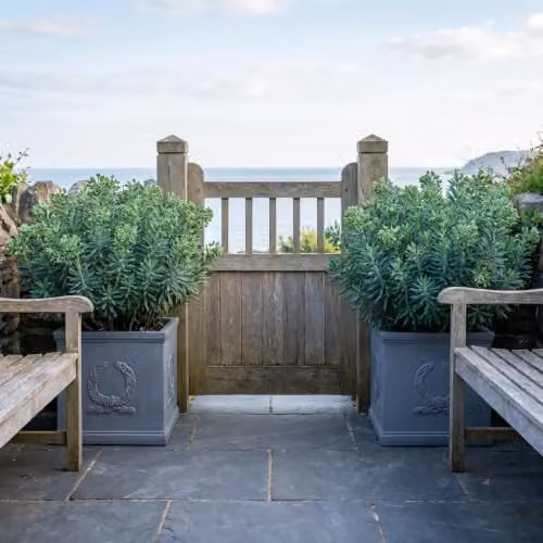 IDEALIST Large Square Planter in Grey Reinforced Stone, 45 cm – 10