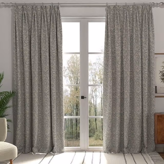 Abele Made to Measure Blackout Fabric Panel Curtain in Silver Grey Chenille
