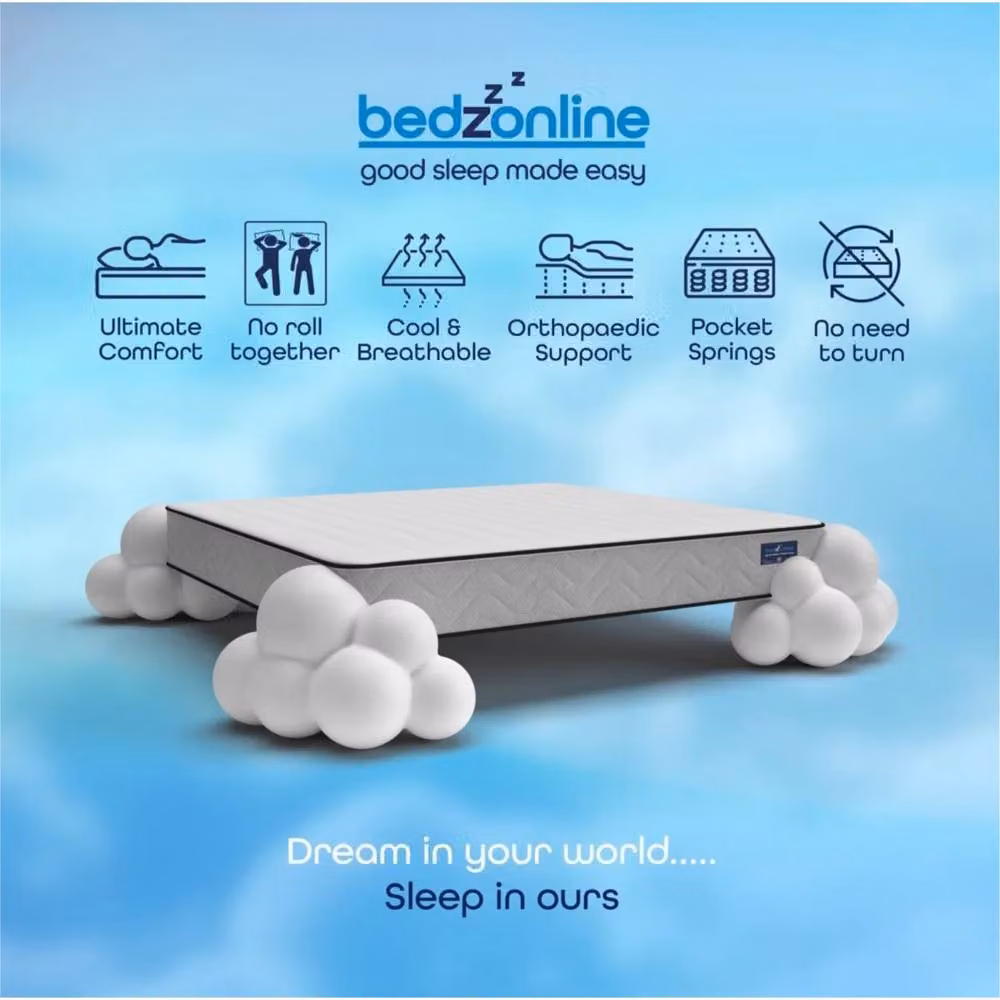 Bedzonline White Pocket Spring Mattress with Antibacterial and Temperature Regulation Features – 2