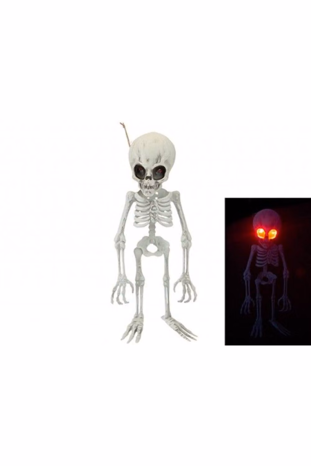 KDMD 2 Pack White Alien Hanging Skeleton Pendants with LED Eyes – 2