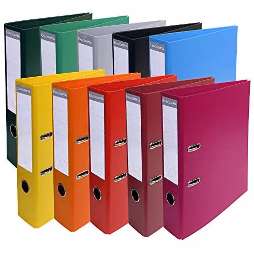 Exacompta Prem'Touch PVC Lever Arch File for A4 Documents, Orange, 70mm Spine – 3